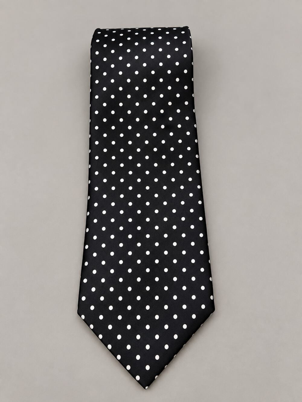 Geoffrey Beene Men’s Tie Black White Polka Dot 100% Silk Necktie Classic